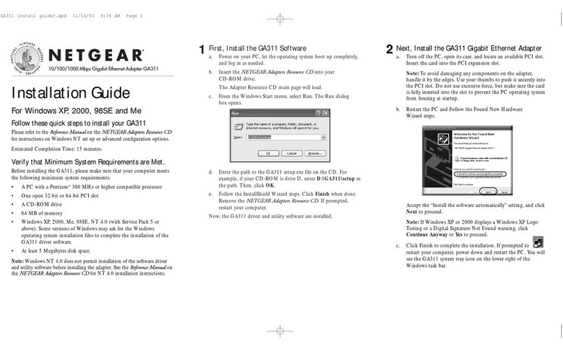 NETGEAR GA311 - Gigabit PCI Adapter User manual