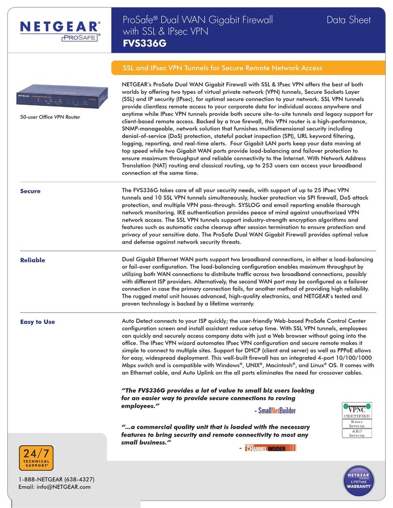 NETGEAR FVS336G - ProSafe Dual WAN Gigabit Firewall User manual