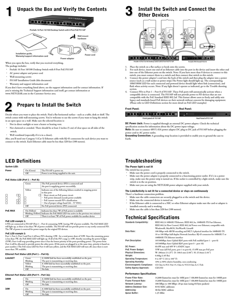 NETGEAR FS116P - ProSafe 16 Port 10/100 Desktop... User manual NETGEAR FS116P - ProSafe 16 Port 10/100 Desktop... User manual