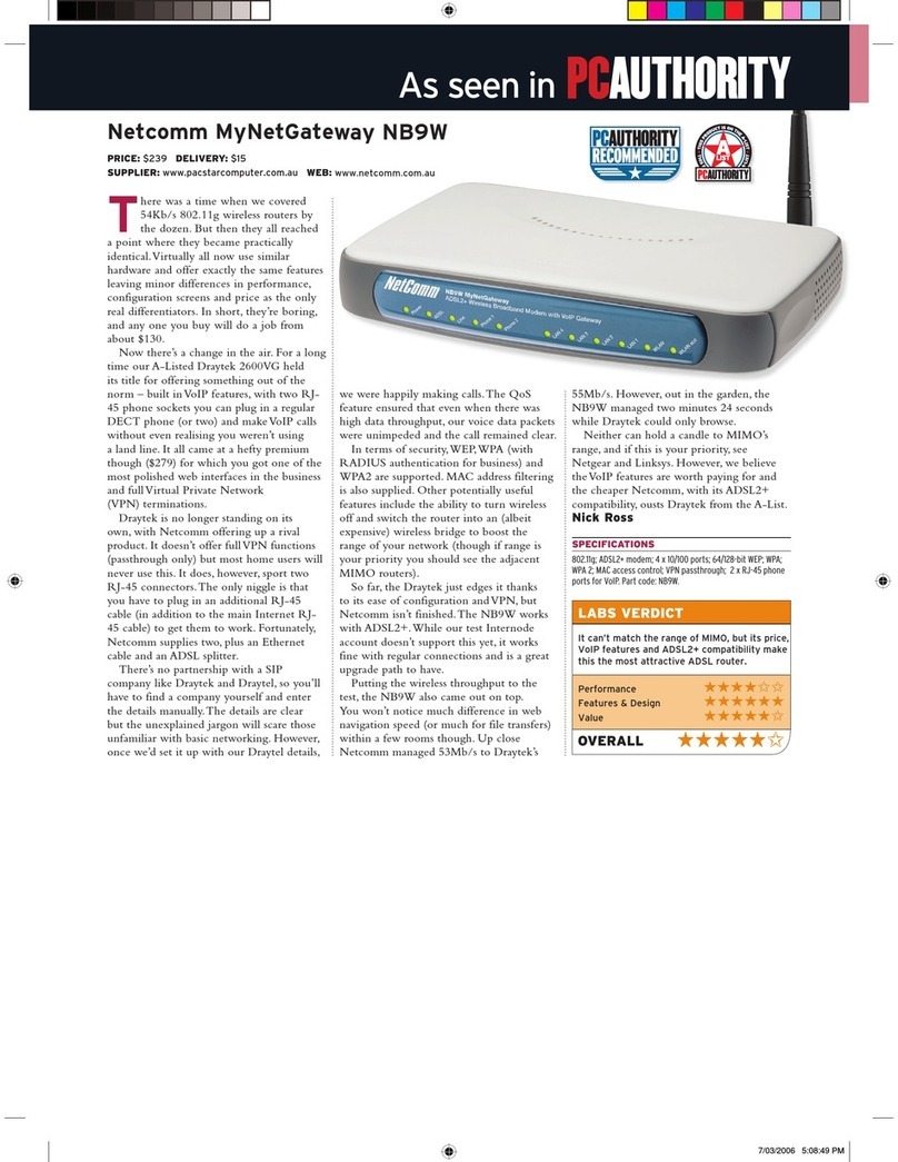 NetComm Freshtel NB9W User manual
