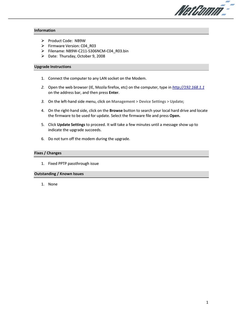 NetComm Freshtel NB9W Quick start guide NetComm Freshtel NB9W Quick start guide