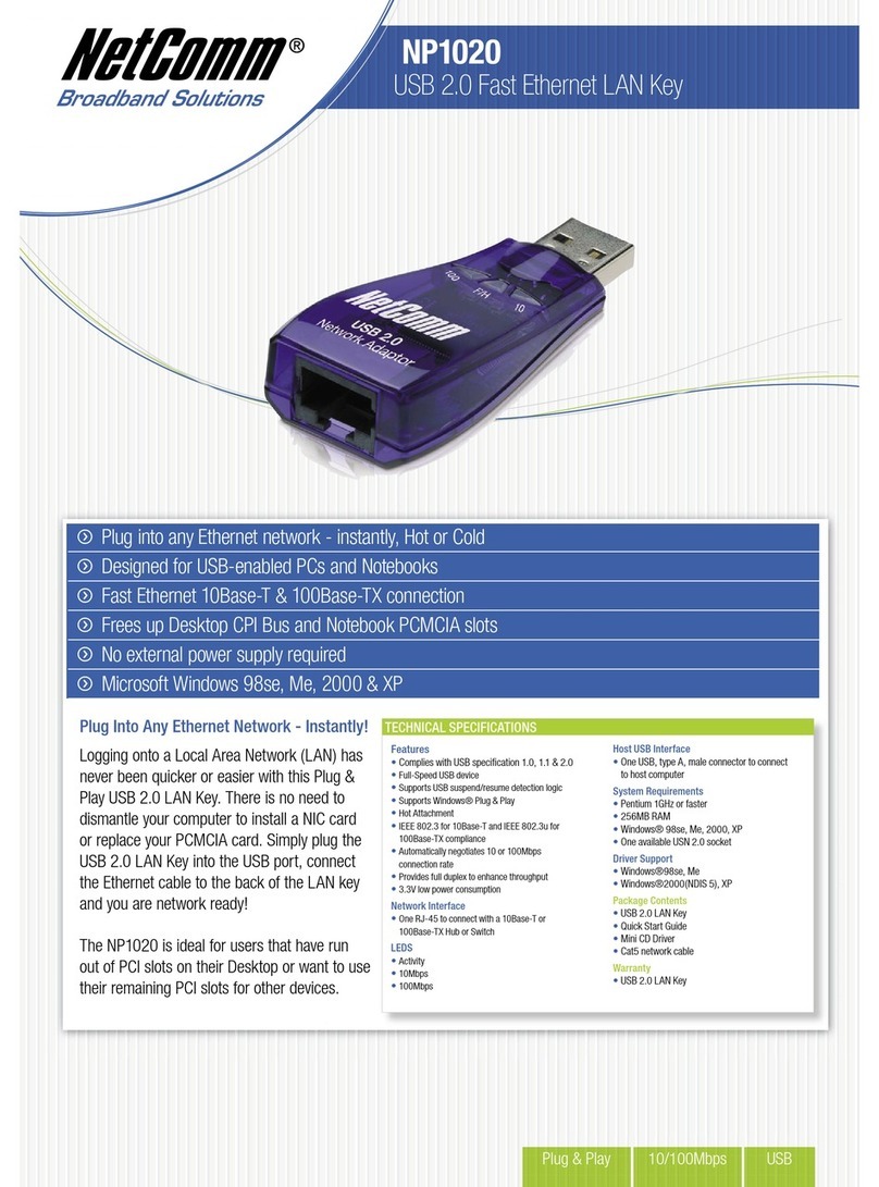 NetComm NP1020 Technical specifications NetComm NP1020 Technical specifications