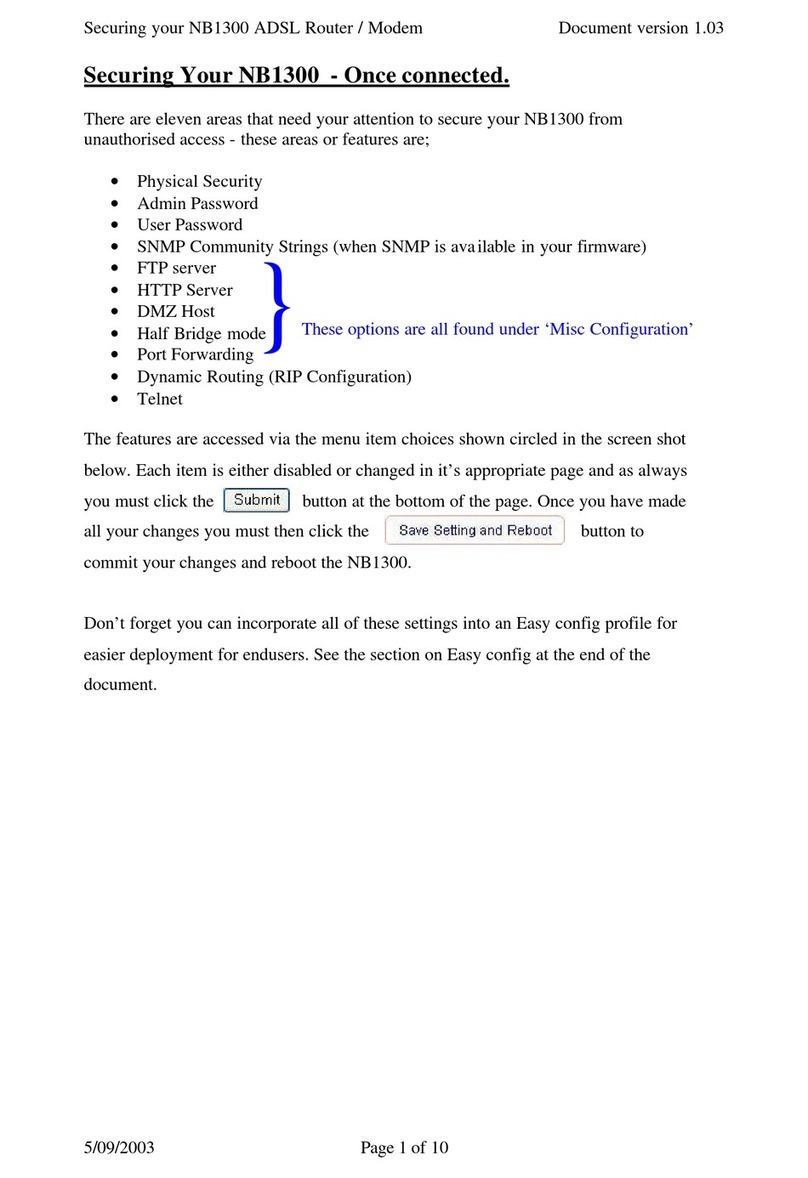 NetComm NB1300 Installation and maintenance instructions
