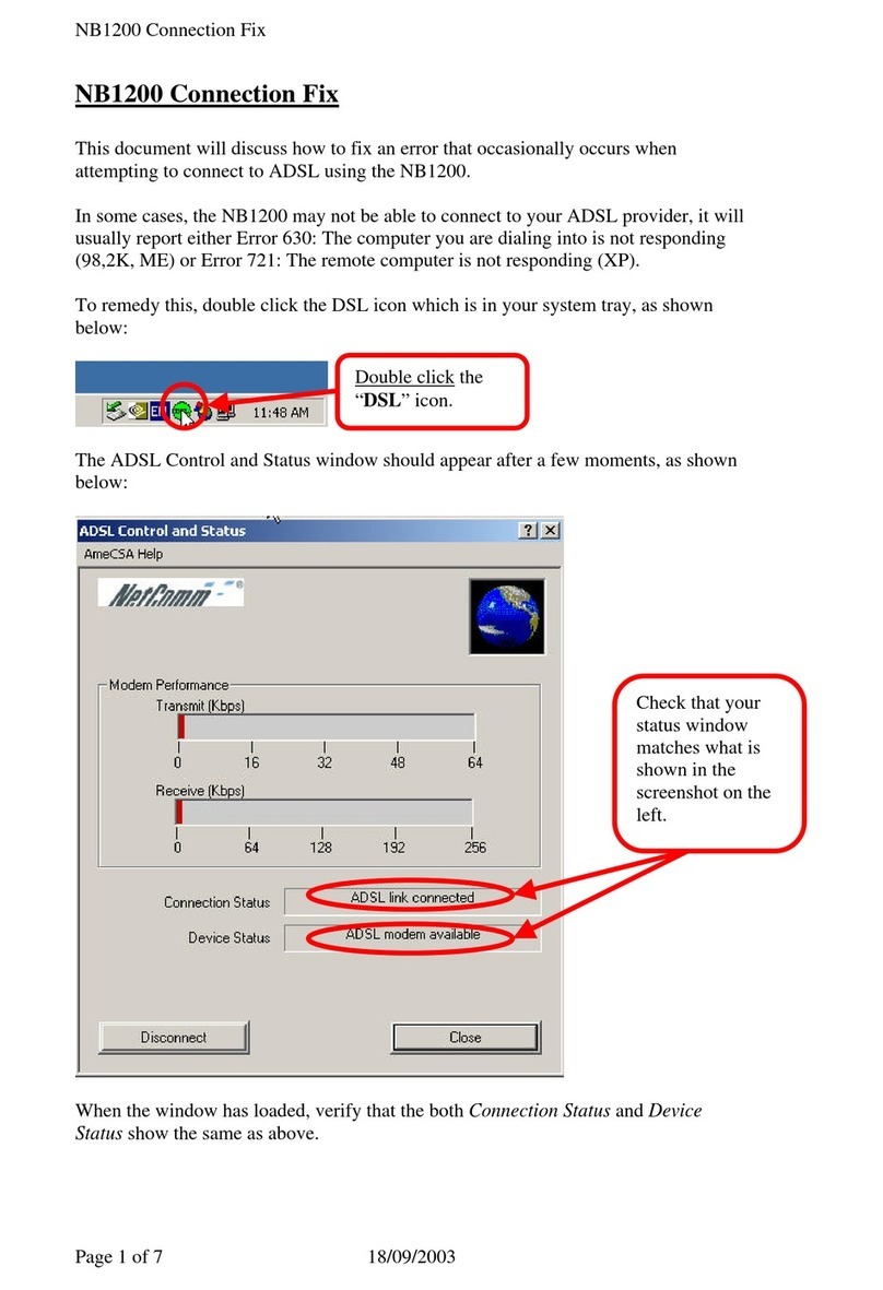 NetComm NB1200 Connection Fix