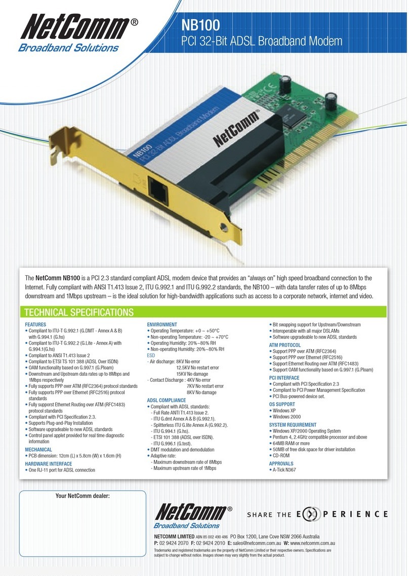 NetComm NB100 Technical specifications