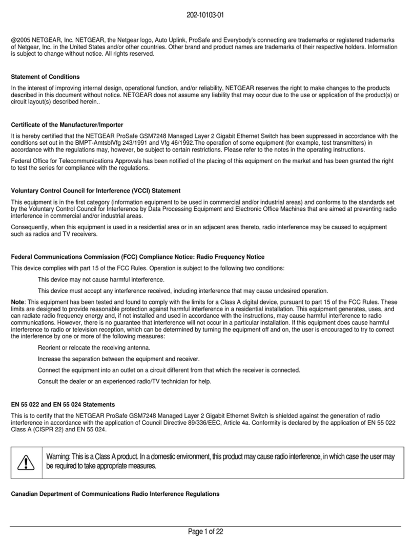 NETGEAR GSM7248 - ProSafe Switch User manual NETGEAR GSM7248 - ProSafe Switch User manual