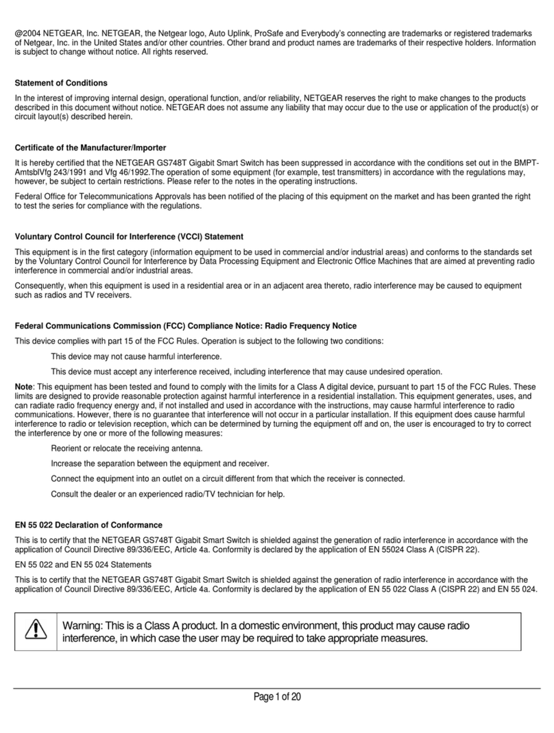 NETGEAR GS748T - ProSafe Smart Switch User manual