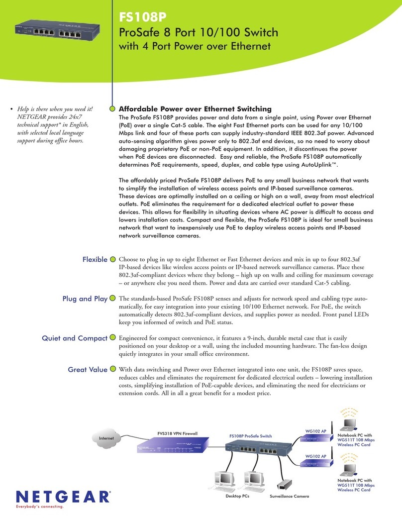 NETGEAR FS108P - ProSafe Switch User manual