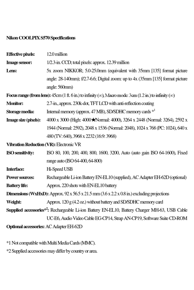 Nikon CoolPix S570 Specifications
