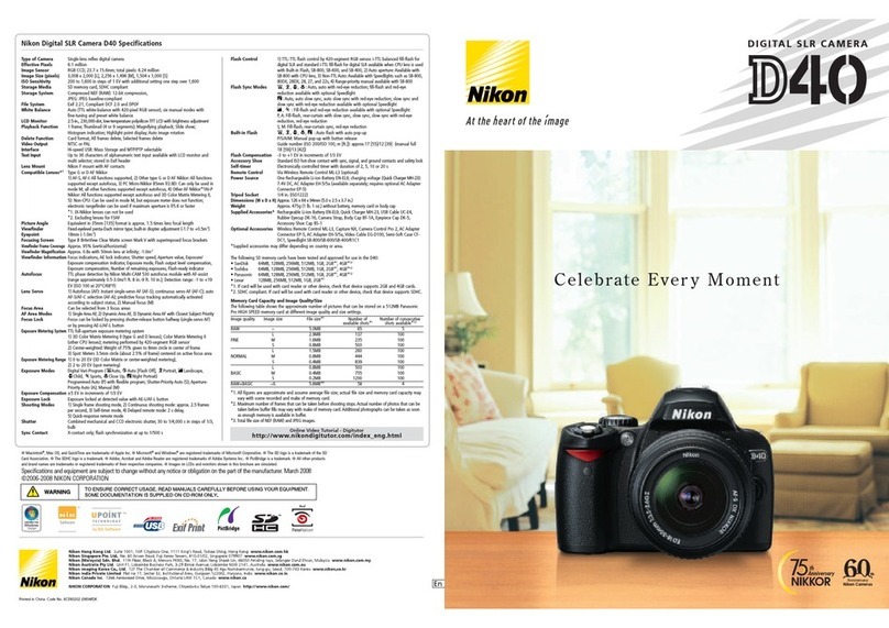 Nikon D-40 - D40 6.1MP The Smallest Digital SLR... User manual Nikon D-40 - D40 6.1MP The Smallest Digital SLR... User manual