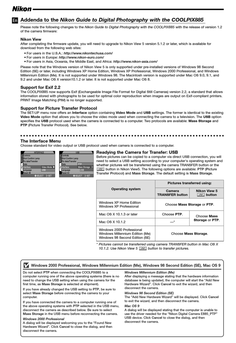 Nikon COOLPIX 885 Installation and operating instructions Nikon COOLPIX 885 Installation and operating instructions