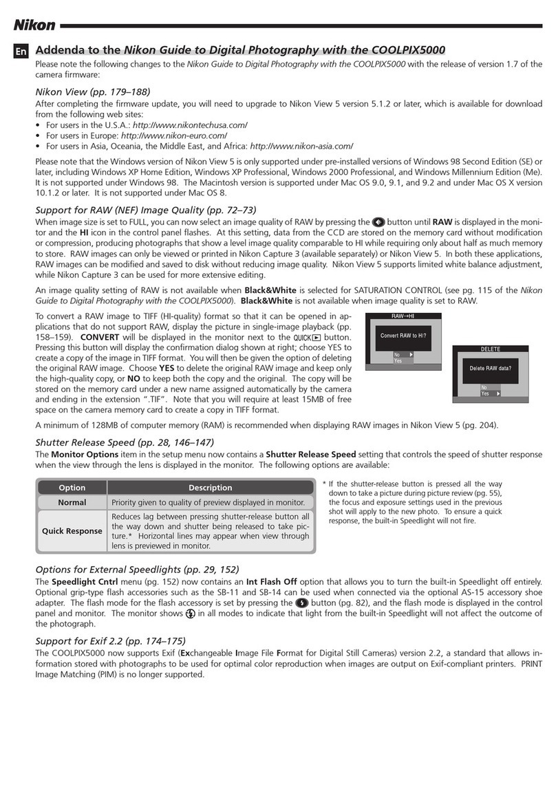 Nikon Coolpix 5000 Installation and operating instructions