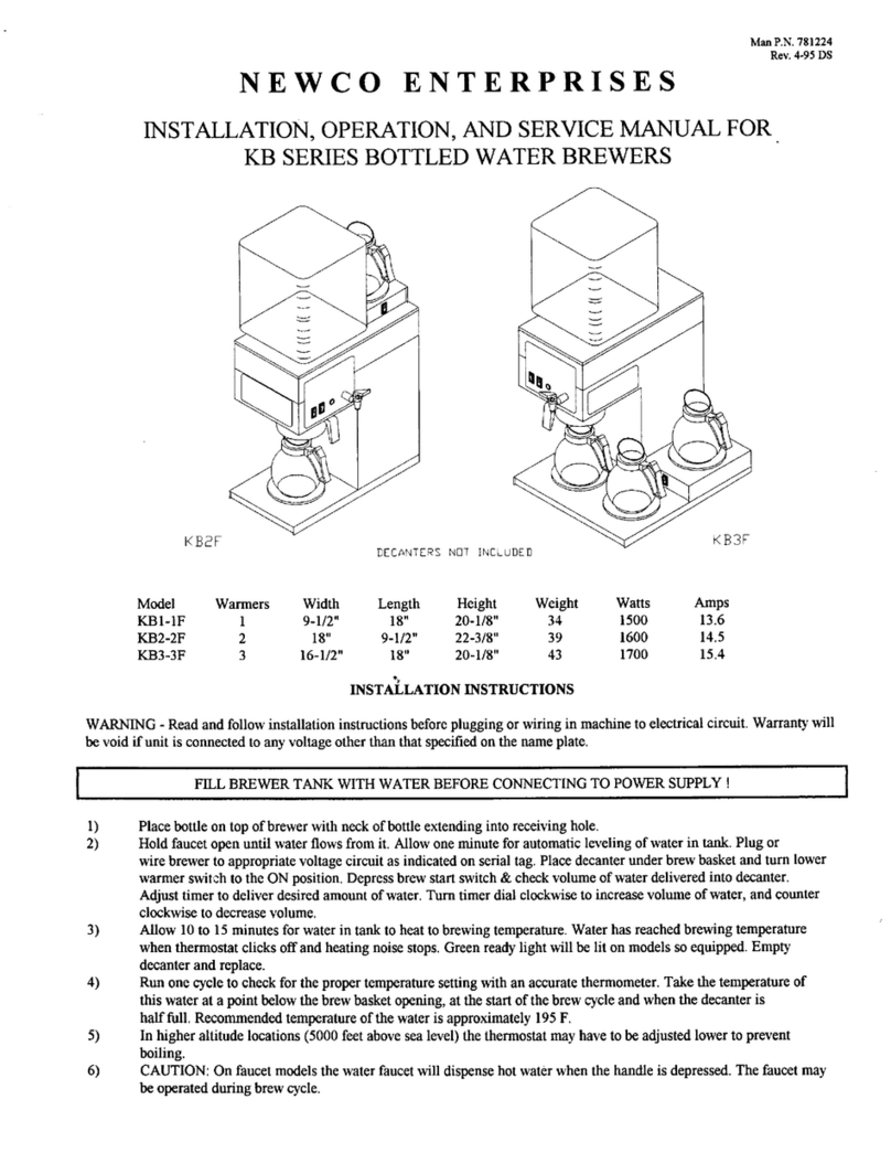 Newco KB1 Installation, operation and service manual