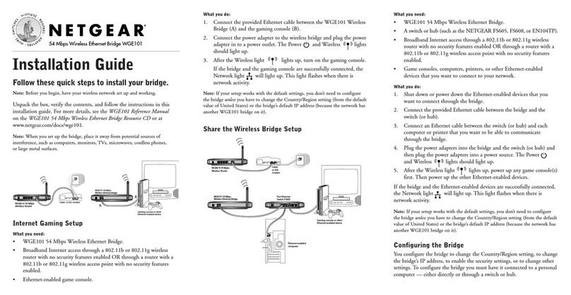 NETGEAR WGE101 User manual NETGEAR WGE101 User manual