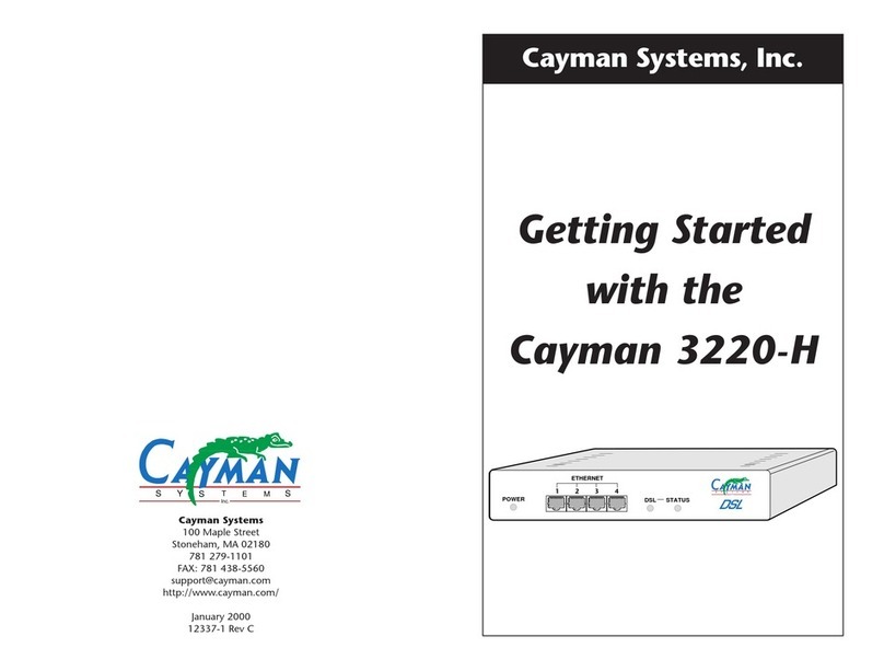 Cayman Systems 3220-H Series Getting started guide Cayman Systems 3220-H Series Getting started guide