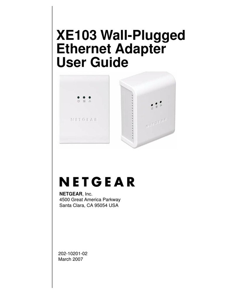 NETGEAR 85 Mbps Wall-Plugged Ethernet Adapter XE103 user guide NETGEAR 85 Mbps Wall-Plugged Ethernet Adapter XE103 user guide