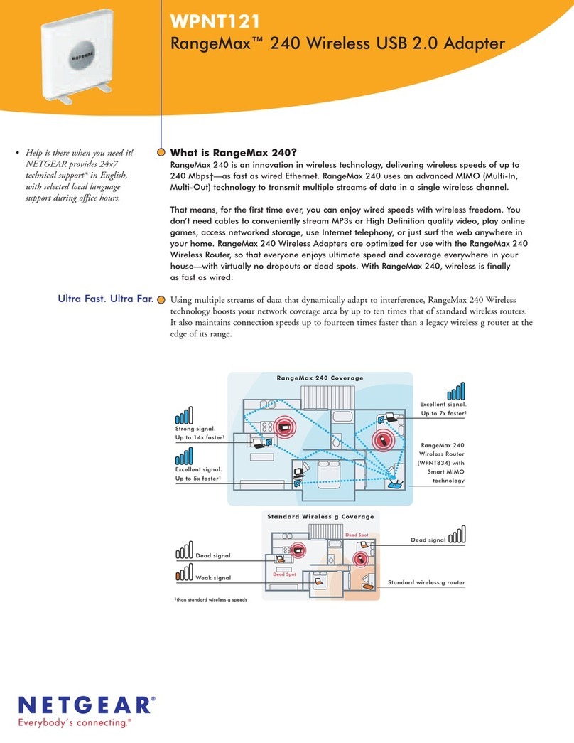 NETGEAR WPNT121 - RangeMax 240 USB 2.0 Adapter brochure NETGEAR WPNT121 - RangeMax 240 USB 2.0 Adapter brochure