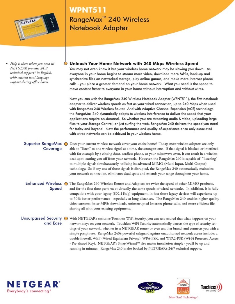 NETGEAR RangeMax WPNT511 User manual