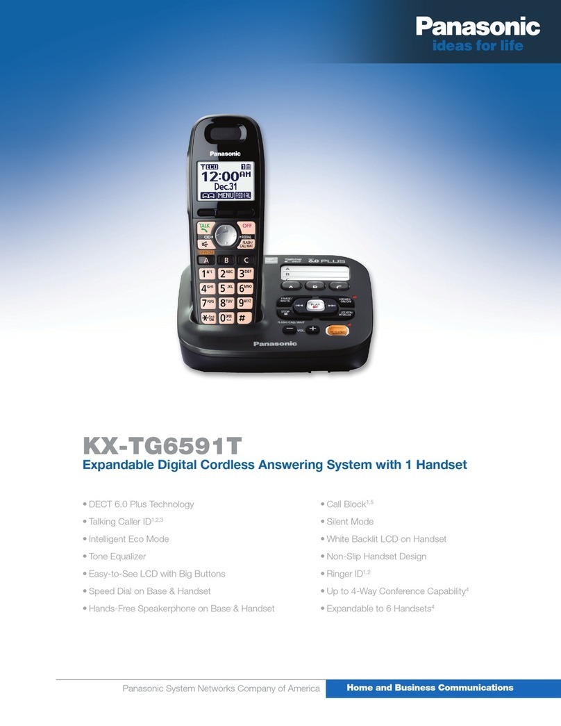 Panasonic KX-TG6591T Specifications