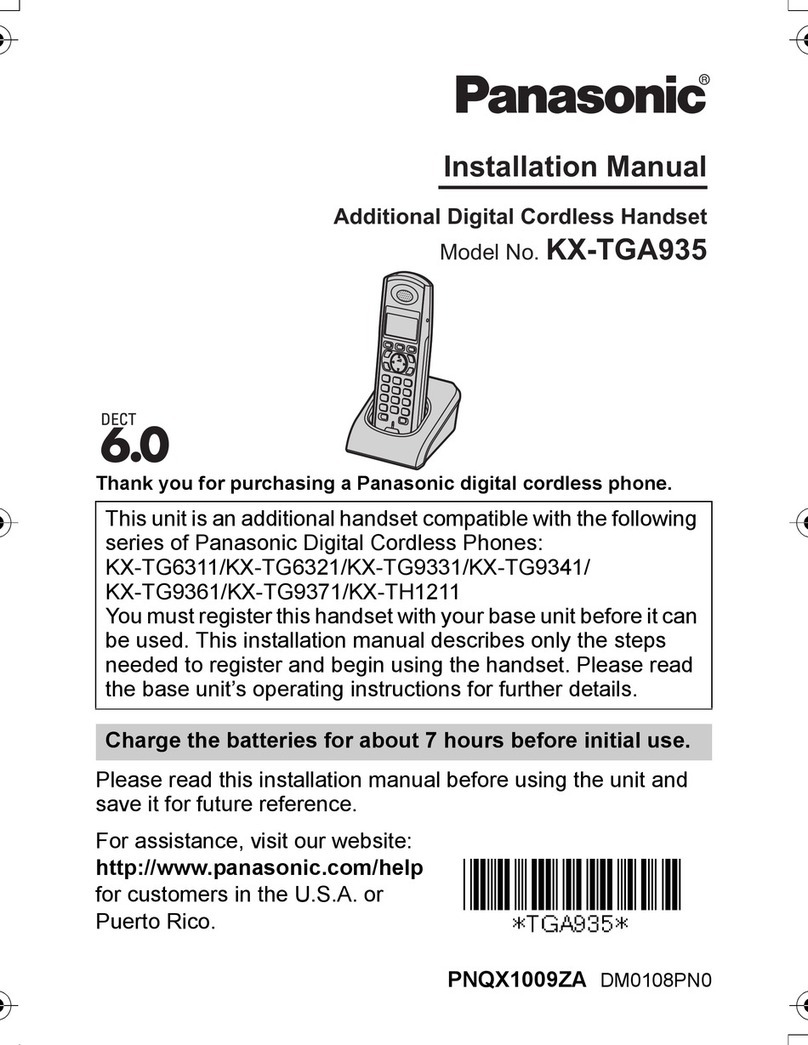 Panasonic KX-TG6311 installation manual