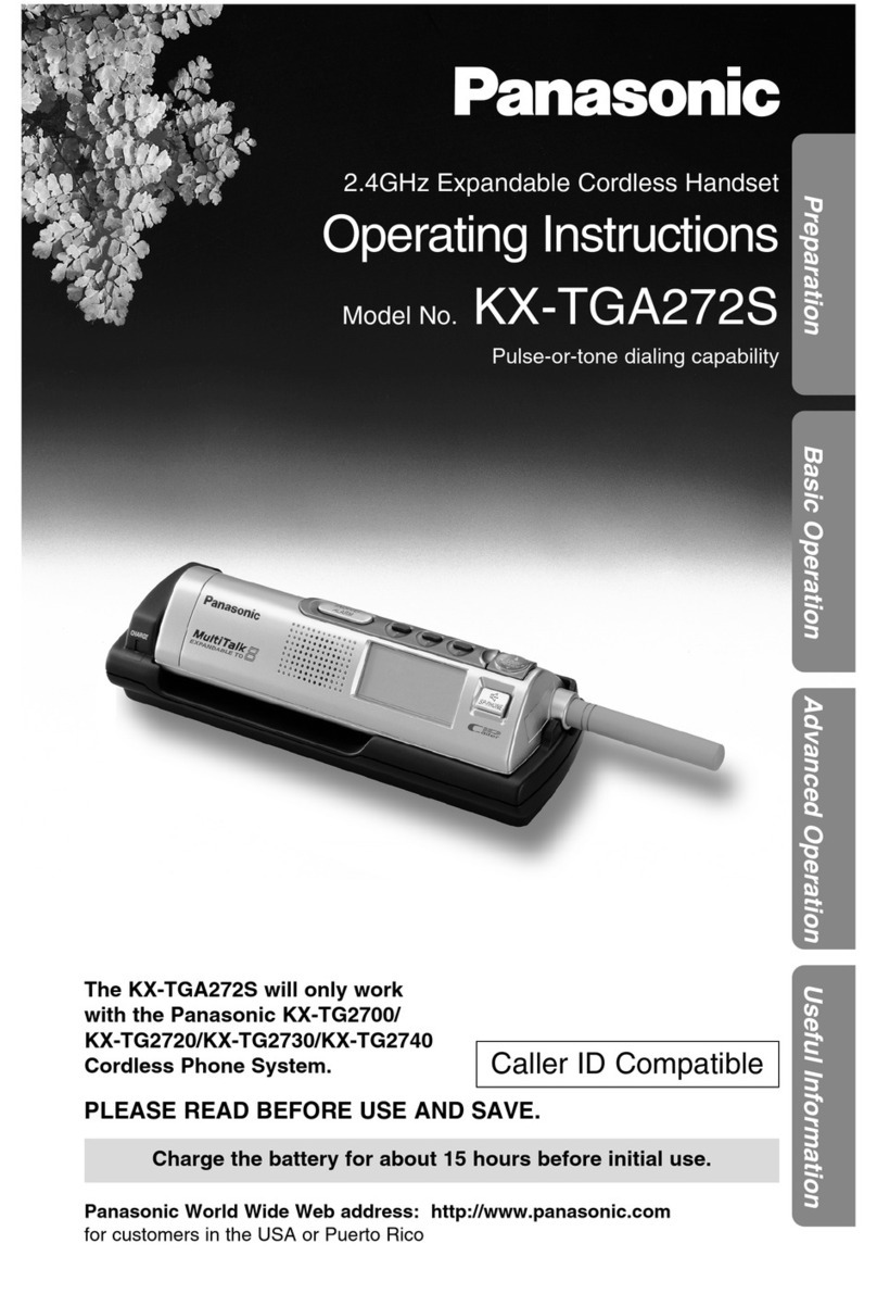 Panasonic KXTGA272S - H/S FOR KXTG2700 User manual