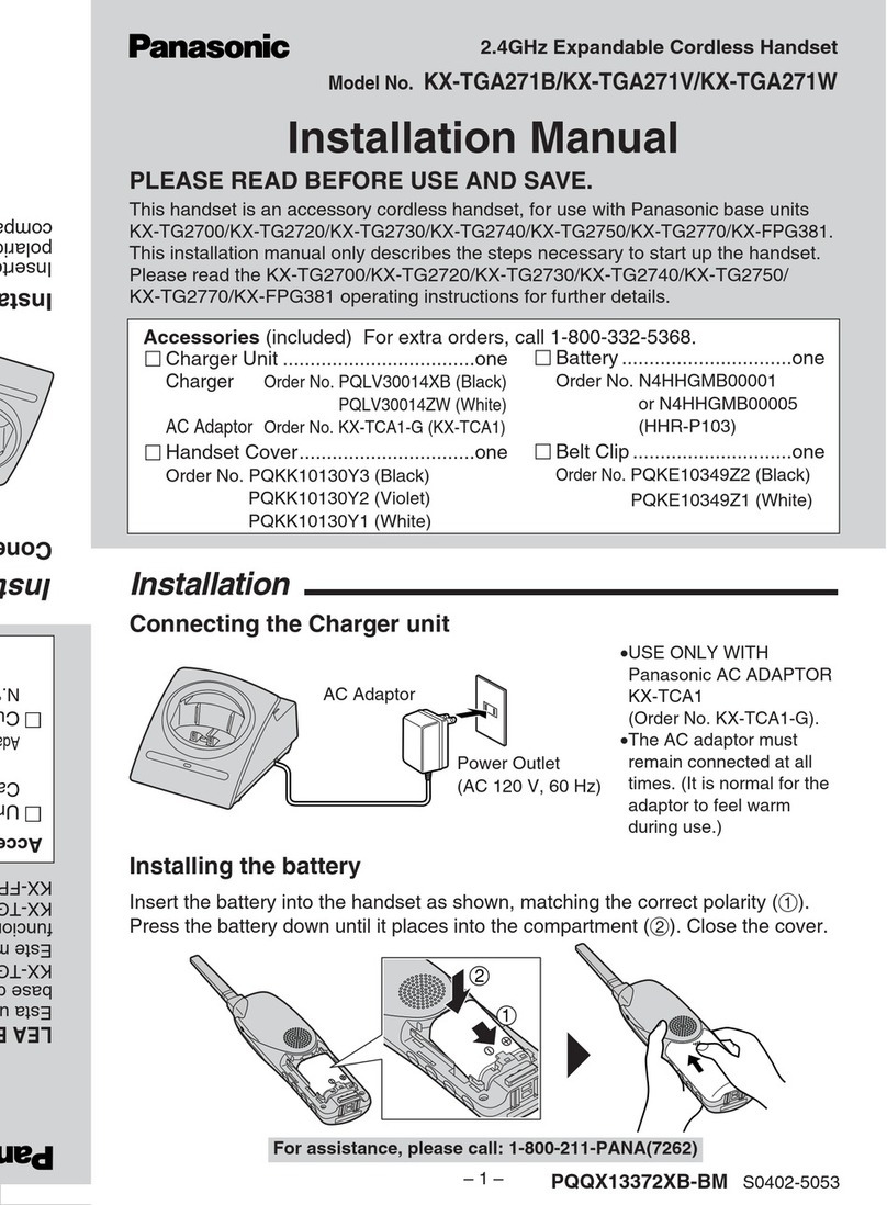 Panasonic KX-TGA271B installation manual