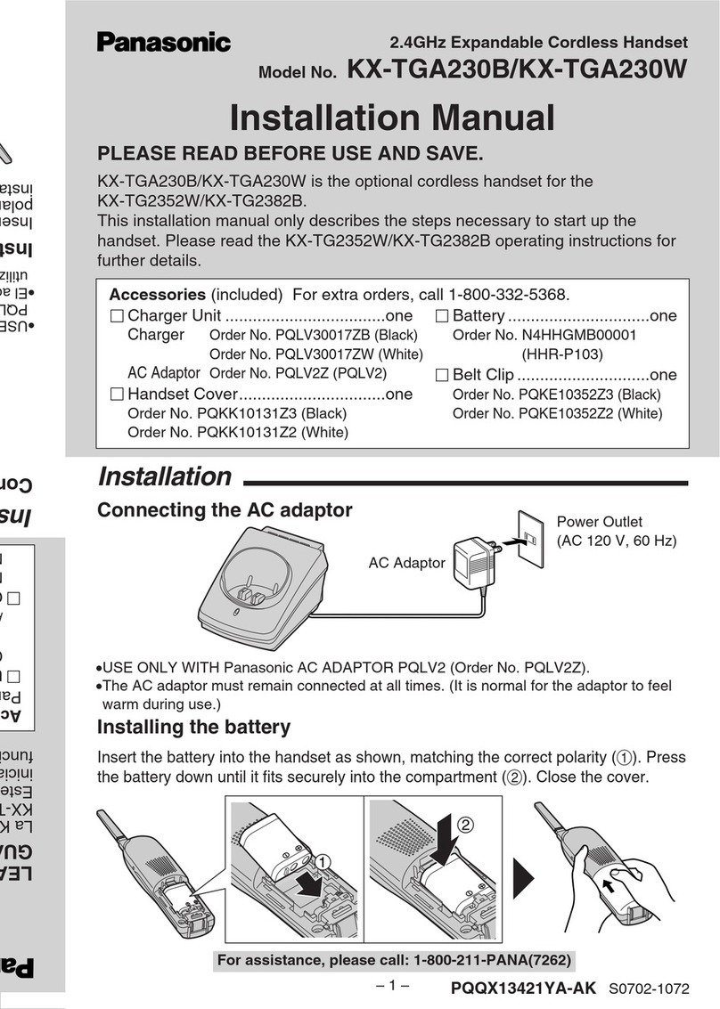 Panasonic KX-TGA230 installation manual