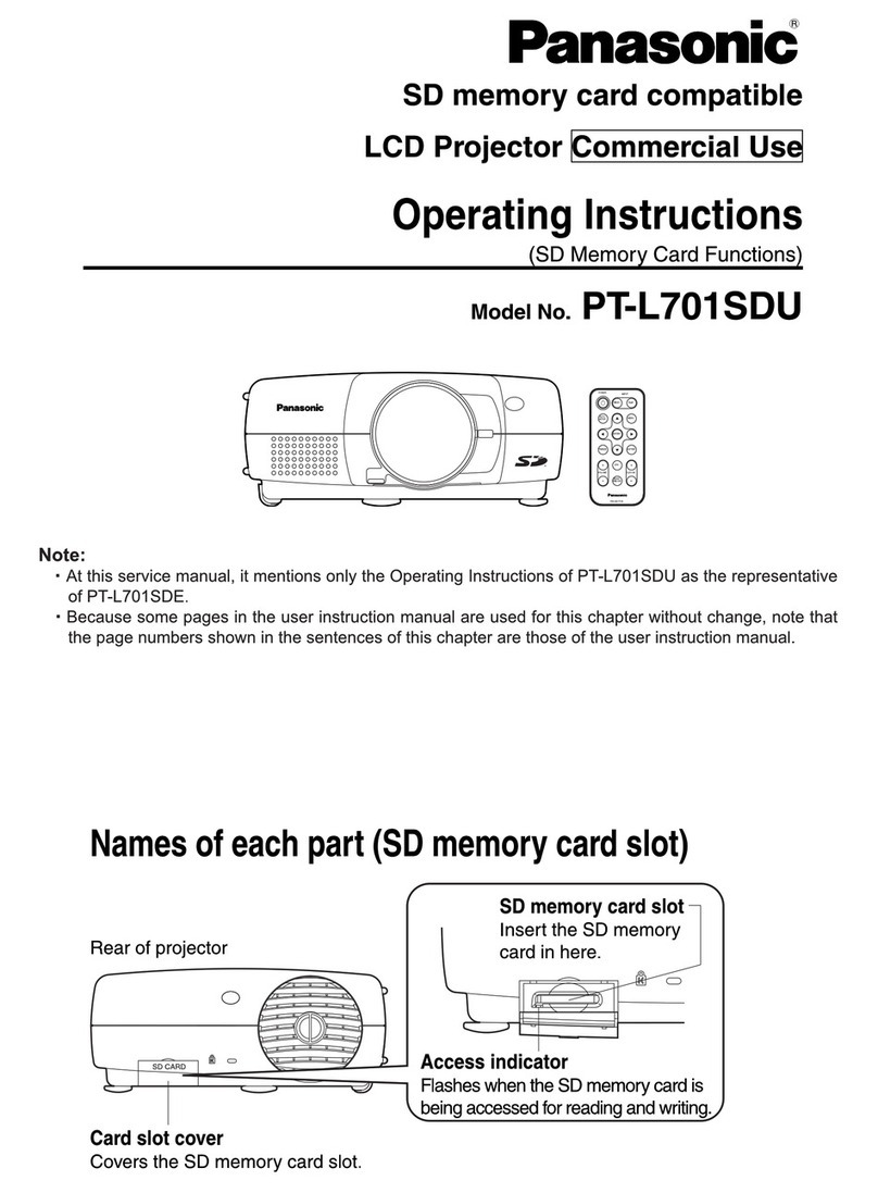 Panasonic PTL701SDU - LCD PROJECTOR User manual