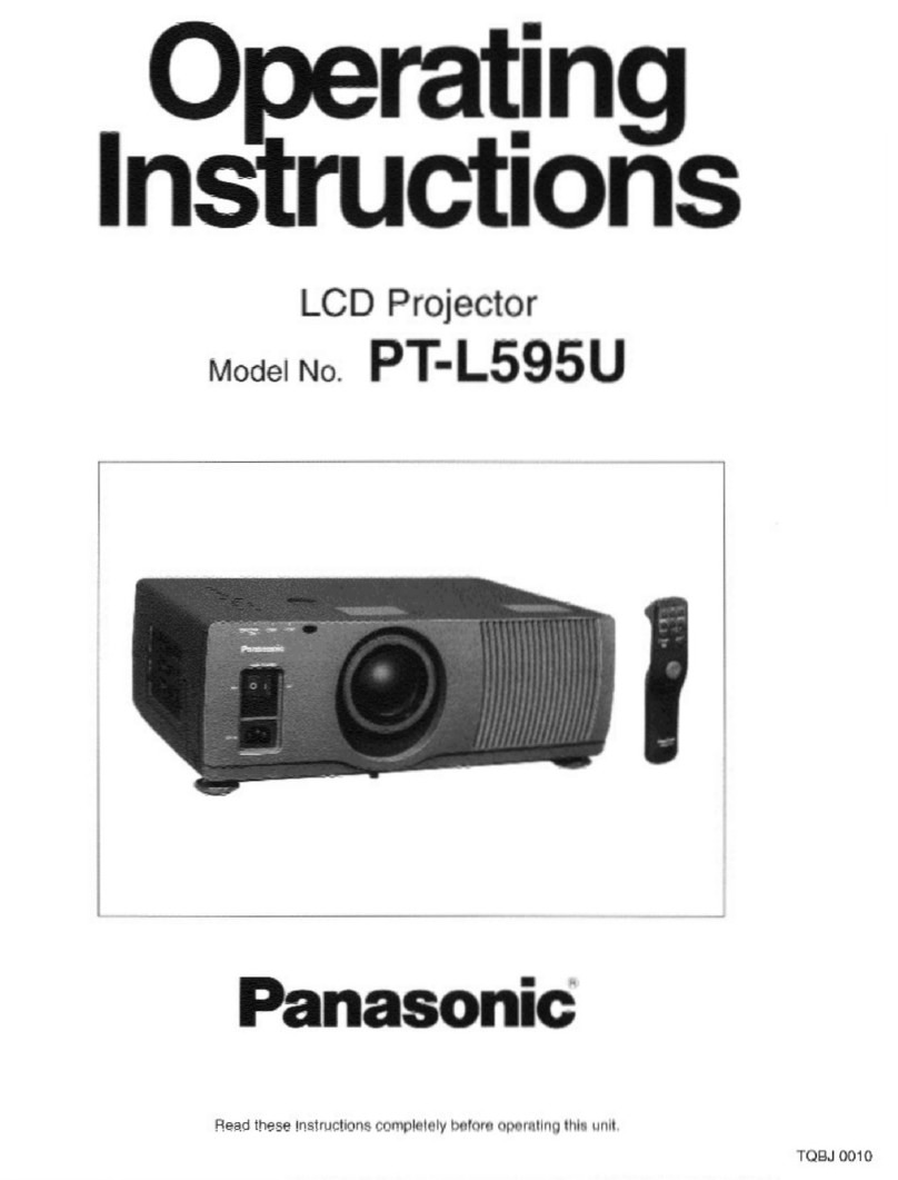 Panasonic PTL595U - LCD PROJECTOR User manual