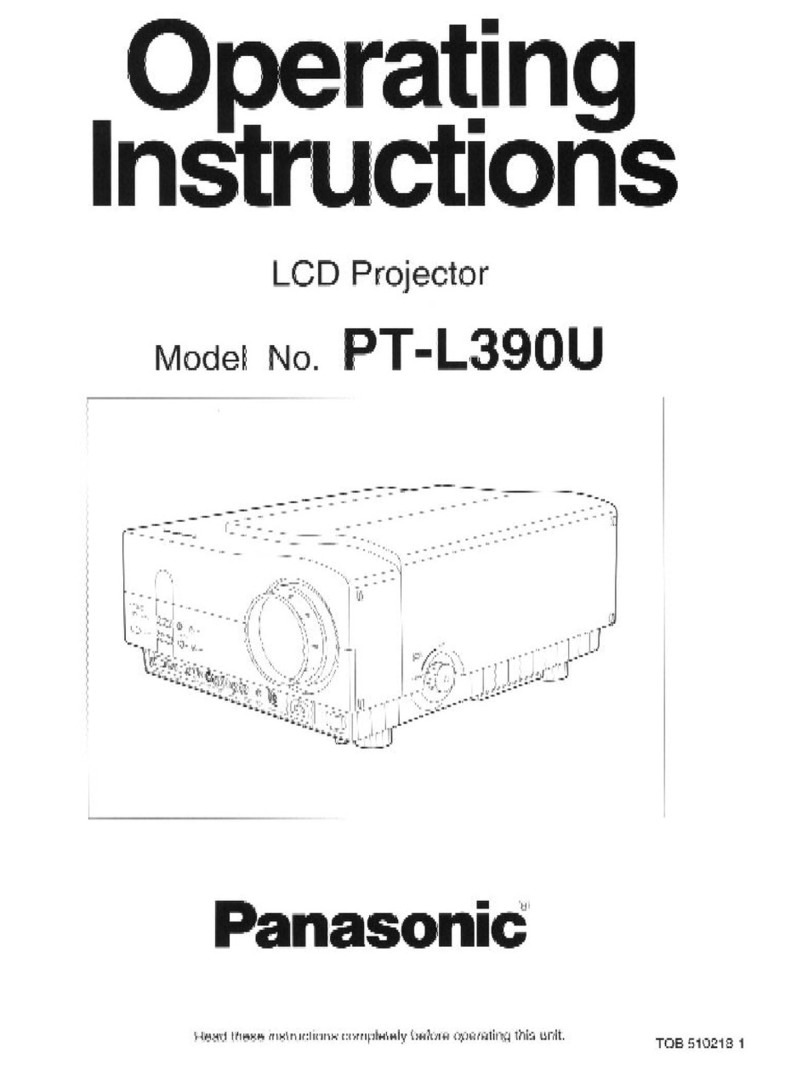 Panasonic PTL390U - LCD PROJECTOR operating instructions