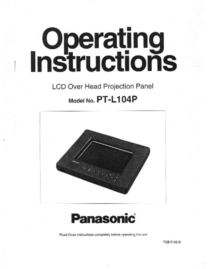 Panasonic PTL104P - OVERHEAD PROJECTION PANEL User manual