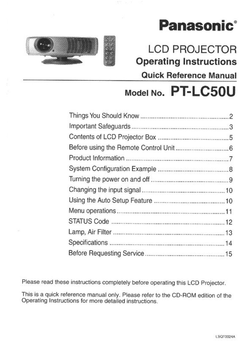 Panasonic PTLC50U - LCD PROJECTOR User manual Panasonic PTLC50U - LCD PROJECTOR User manual