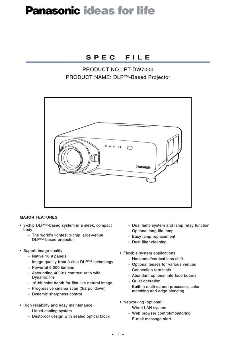Panasonic PT-DW7000 Specifications