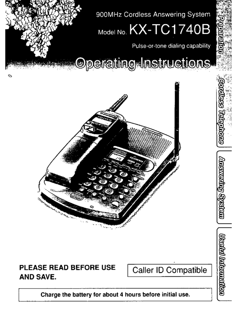 Panasonic KX-TC1740B - 900 MHz Analog Cordless... user guide
