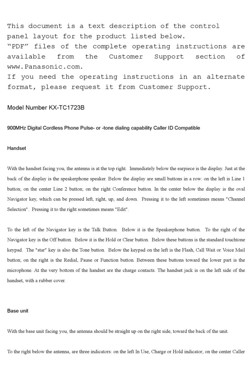 Panasonic KX-TC1723B Operating and installation instructions
