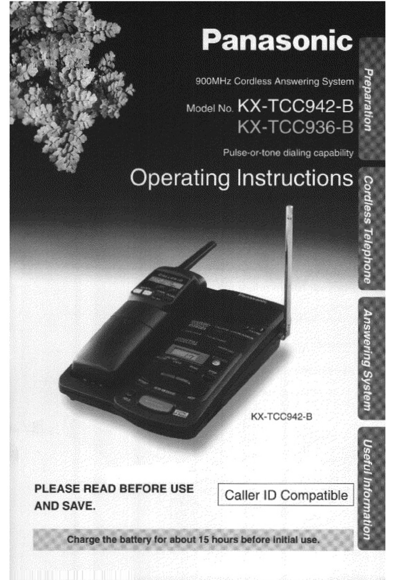 Panasonic KXTCC936B - CORDLESS 900 ANALOG User manual