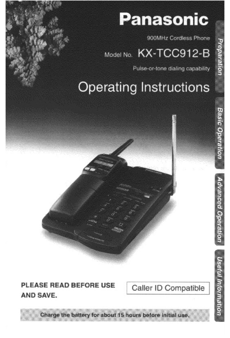 Panasonic KXTCC912B - CORDLESS 900 ANALOG User manual