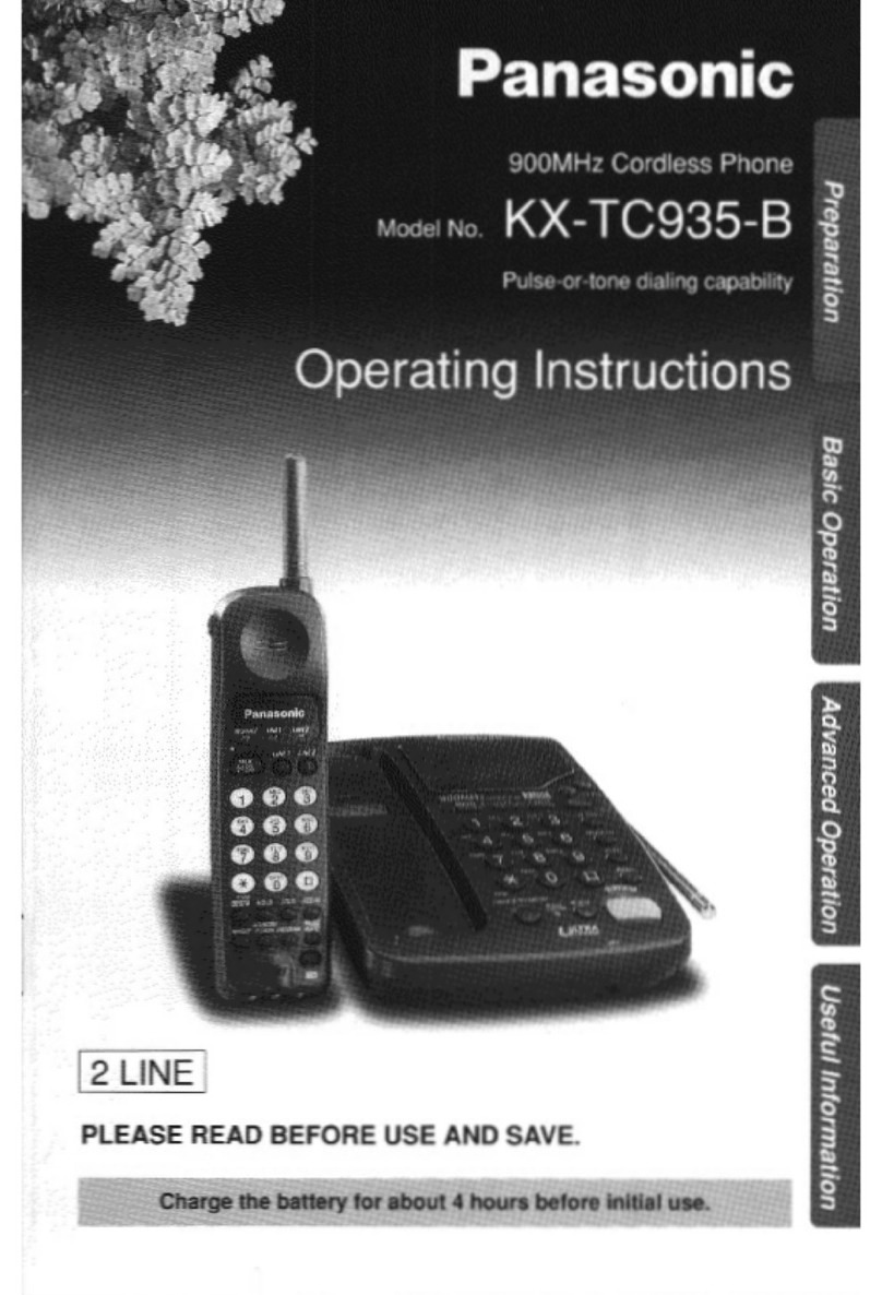 Panasonic KXTC935B - CORDLESS 900 ANALOG user guide