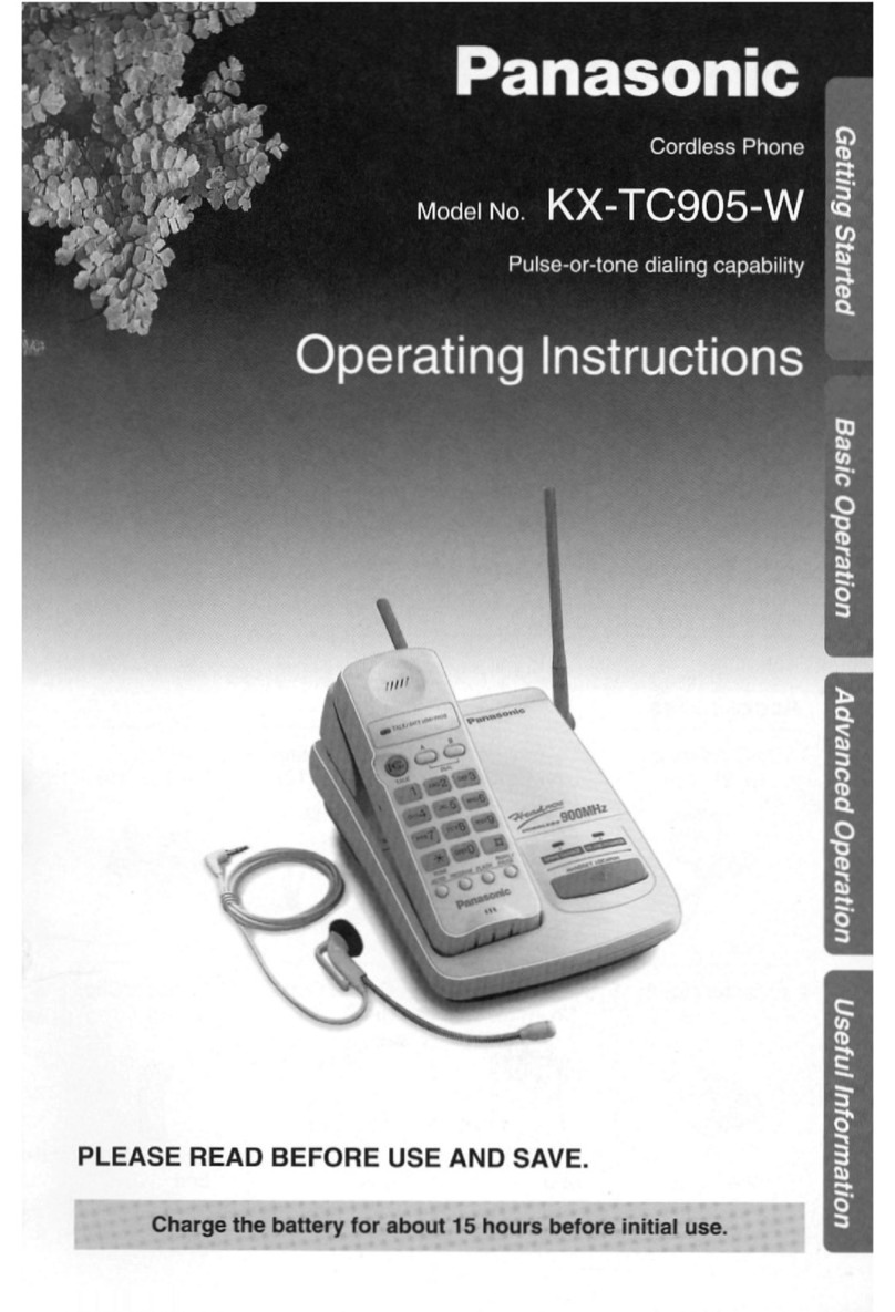 Panasonic KXTC905W - CORDLESS 900 ANALOG User manual