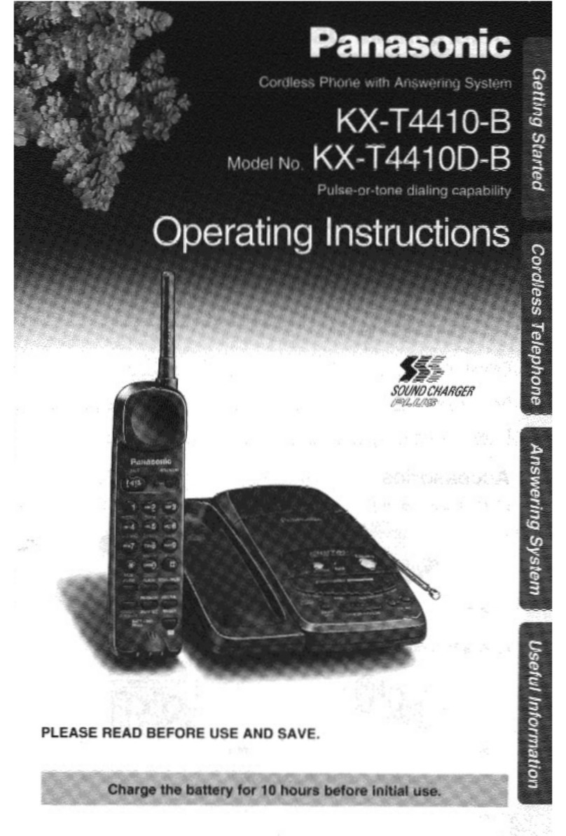Panasonic KXT4410B - CORDLES/ANS MAC/HYBR operating instructions