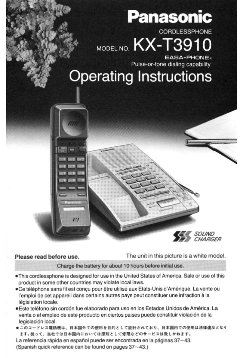 Panasonic Easa-Phone KX-T3910 User manual