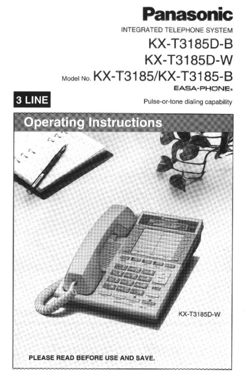 Panasonic Easa-Phone KX-T3185 operating instructions