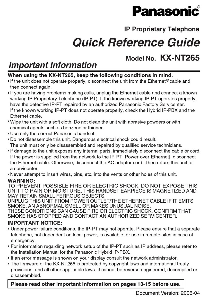 Panasonic KX-NT265 User manual Panasonic KX-NT265 User manual