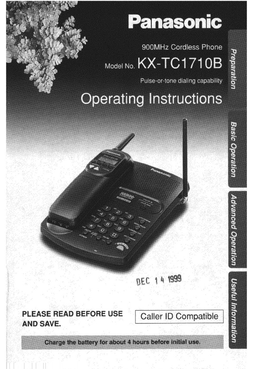 Panasonic KXTC1710B - CORDLESS 900 ANALOG User manual