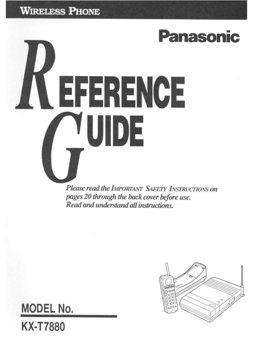 Panasonic KX-T7880 - Cordless Phone - 900 MHz User manual Panasonic KX-T7880 - Cordless Phone - 900 MHz User manual