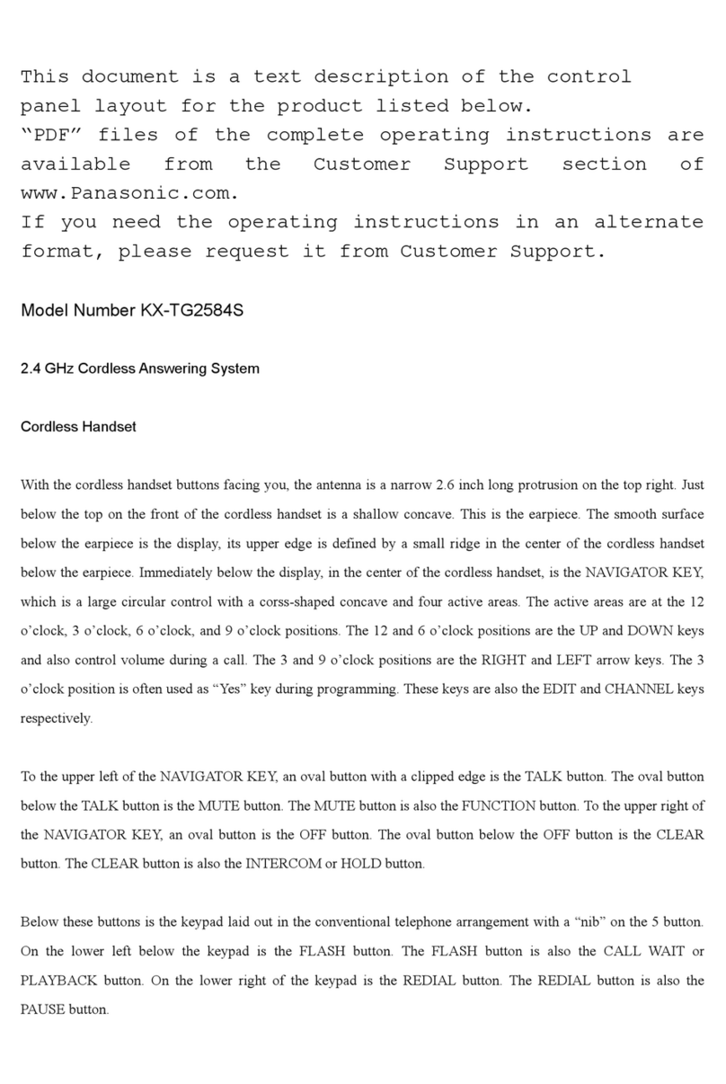 Panasonic KX-TG2584S operating instructions