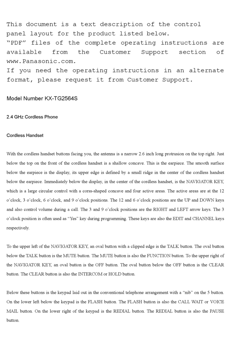Panasonic KX-TG2564S Operating and installation instructions