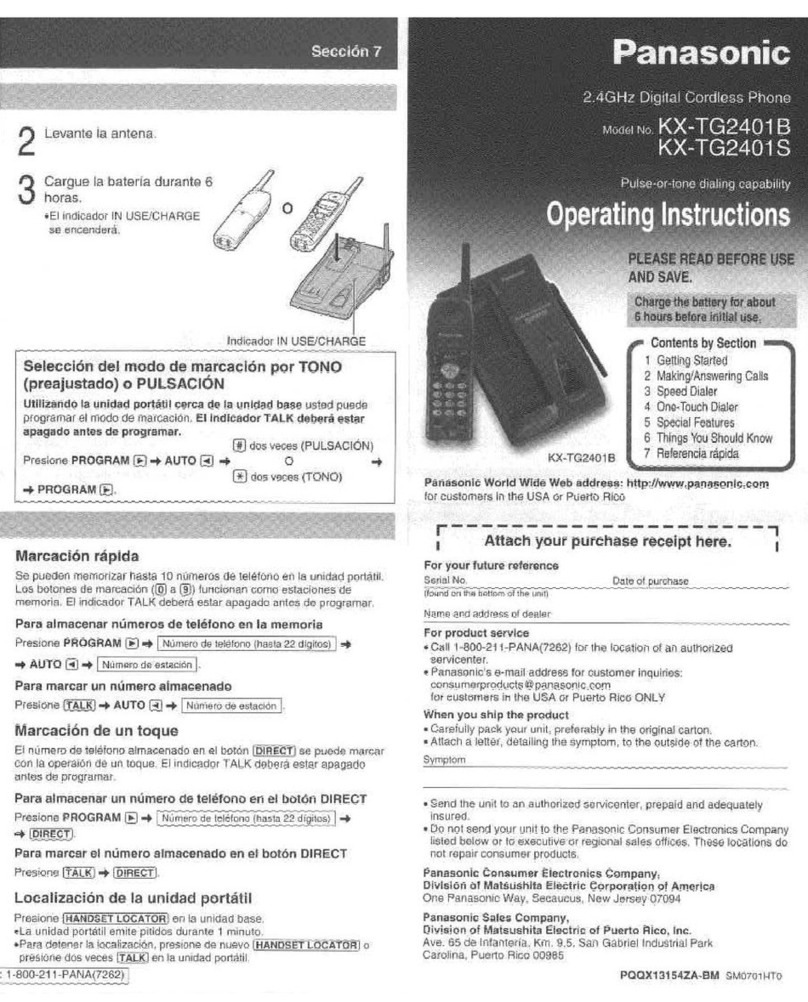 Panasonic KX-TG2401 User manual