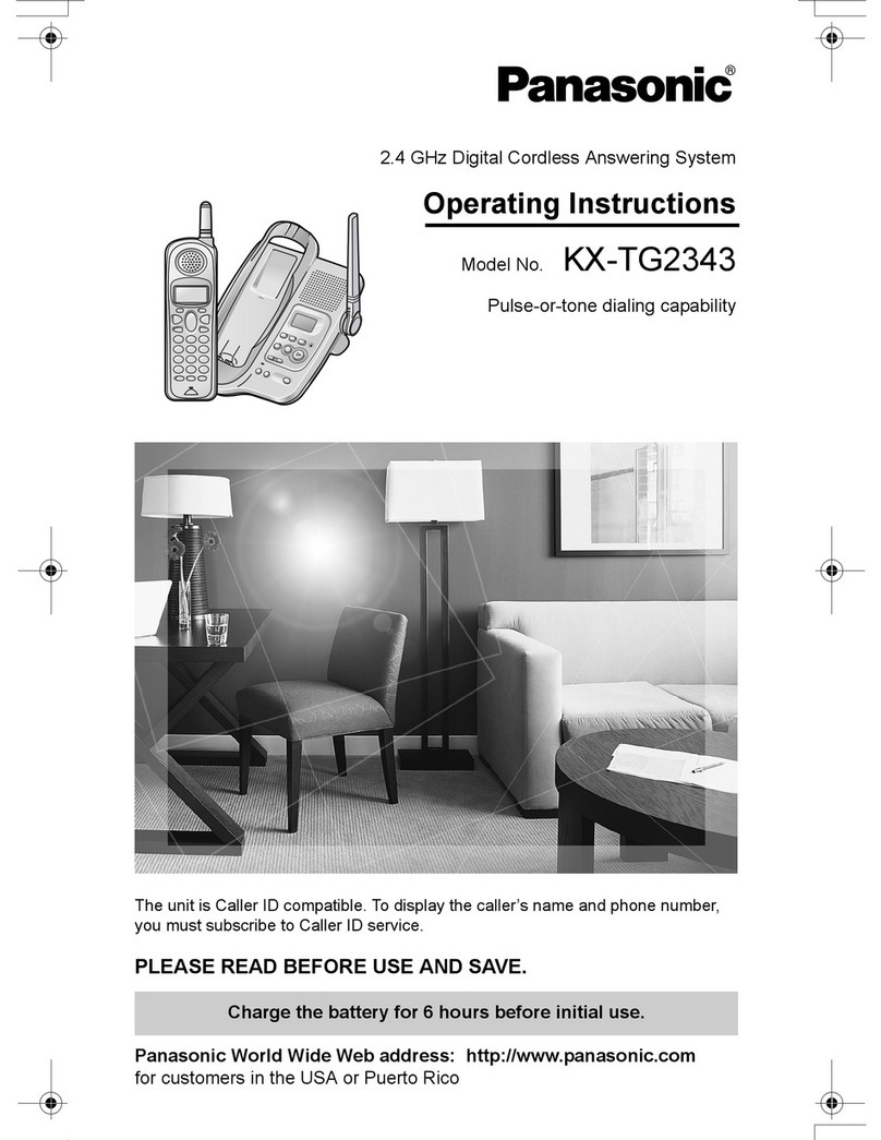 Panasonic KX-TG2343W - 2.4 GHz DSS Cordless Phone operating instructions