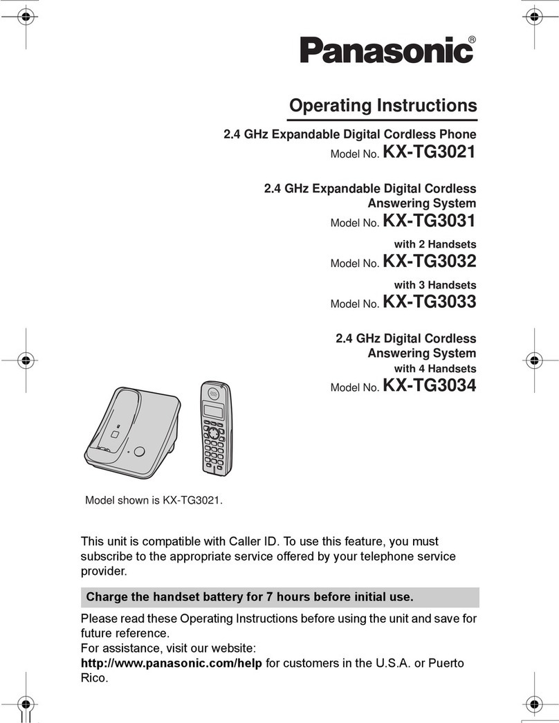 Panasonic KX-TG3021 operating instructions
